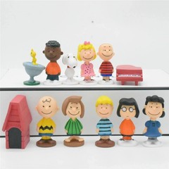 12PCS Peanuts Snoopy Cute PVC Figures Set Cartoon Doll Toys Kids Birthday Gift