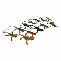 Guaishou Artificial Model Reptile Lizard Animal 12 Piece Set, Multi Color