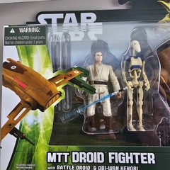 Star Wars MTT Droid Fighter 2012 Obi-Wan Kenobi Battle Droid Blue Figure Green