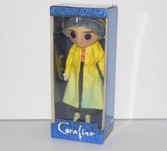 Coraline new 10″ Doll Prop Replica NECA (2018) Yellow Raincoat NIB New in Box