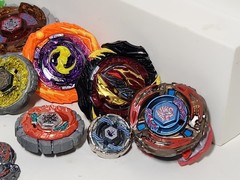 Lot of Vintage Beyblades, Spinners, Launchers Parts Metal Plastic Rubber