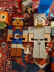 Lot Of 10 Large Minecraft Figures/ Enderman/Wolf/Steve/Creeper+