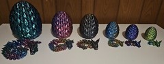 3D Printed Flexi Dragon, Cinderwing3D Articulated Crystal Dragon/Small-12inches