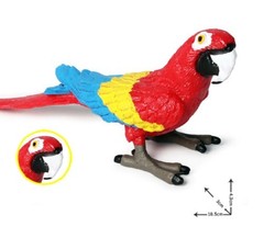 10.5cm Red Macaw Bird PVC Toy Parrot Wild Animal Figure Doll Kids Gift