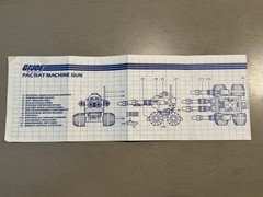 GI JOE 1983 PAC/RAT Machine Gun with Blueprint Instructions Working Original