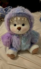 Handmade Fully Jointed 12inch Purple Rainbow Dinosaur Teddy Bear
