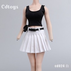 1/6 Tank Top Pleated Skirt Belt Bag Set For 12″ PHICEN Hot Toys Female Figure