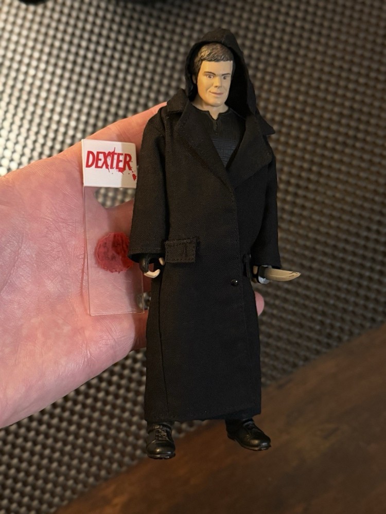 Dexter TV Show Action Figure Black Hooded Coat Fabric/Plastic w/ Accessory