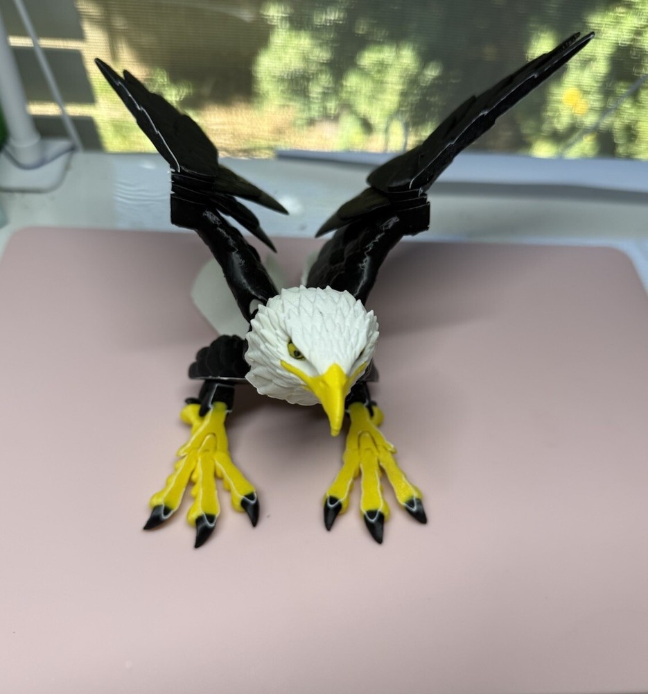 3D Printed Bald Eagle lifelike Animals Articulated Collectable Toy Gift