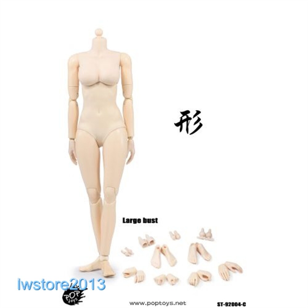 POPTOYS 1/6 92004C Pale Skin Mid Bust 12″ Female Action Figure Body Hands Toys