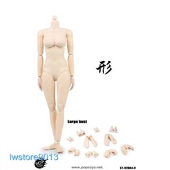 POPTOYS 1/6 92004C Pale Skin Mid Bust 12″ Female Action Figure Body Hands Toys