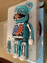 Medicom BearBricks x Ron English 400% & 100% SDCC 2007 Signed & With Box LTD ED