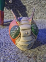 70’s Kamen Rider Japan Soft Vinyl Bandai Popy 11″ Figure w/Mask Belt Scarf VG