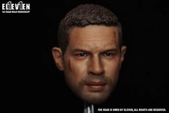 1/6 Tom Hardy Wounded Face Head Sculpt Fit 12” Muscle Figure Body
