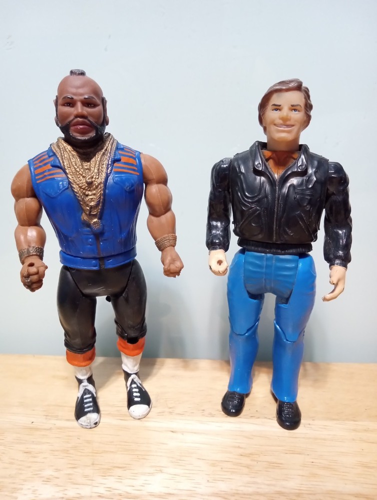 The A-TEAM 1983 Set B.A. Baracus & Face Man Galoob vintage lot RARE TV show MR T