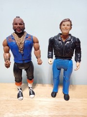 The A-TEAM 1983 Set B.A. Baracus & Face Man Galoob vintage lot RARE TV show MR T