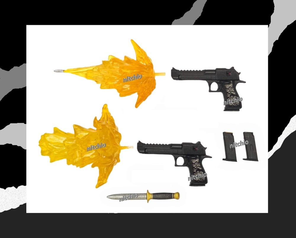 Mezco One:12 Deadpool & Wolverine – DEADPOOL KNIFE, HANDGUNS, CLIPS & BLAST FX