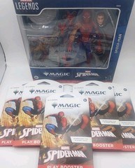 Magic The Gathering Marvel Legends Spider-Man Action Figure w/6x Booster Packs