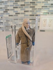 VINTAGE STAR WARS AFA 85 NM+ BIB FORTUNA BEIGE LINING LIGHT STAFF HK