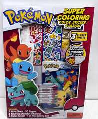 Pokemon Super Coloring Activity Book Set Stickers Crayons Posters Sealed Bendon