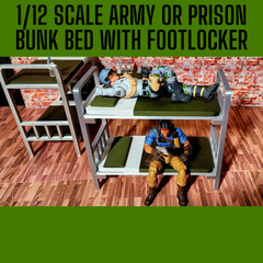 MILITARY or PRISON BUNK Bed With Free Footlocker. G.I. Joe Classified, Marvel