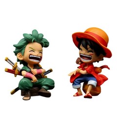 13cm One Piece Anime Figure – Q Version Smiling Car Ornament Desktop Decoration