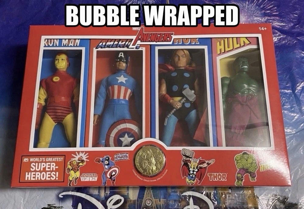 Disney Parks 2026 Mego Marvel Avengers 4 Pk Thor Hulk Captain America Iron Man