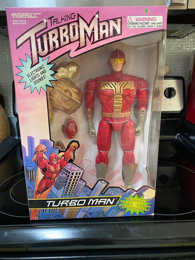 Tiger Electronics 80-618 1996 13 1/2in Talking Turbo Man Action Figure