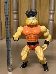 Vintage 80s MOTU KO Galaxy Heroes Wrestler Warrior Huk Orange Chest Variant READ