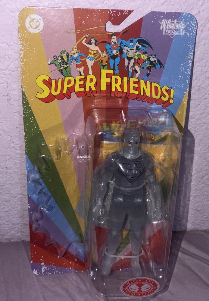 McFarlane Super Friends Crystallized Superman Red Platinum Action Figure