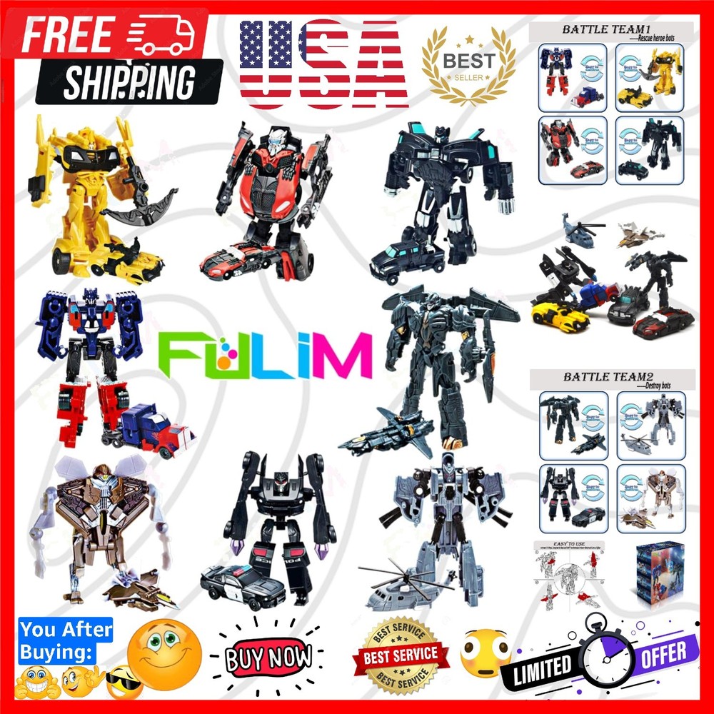 8 Pcs Mini Car Robot Toys, 3.5-inch Small Hero Action Figures, Birthday Favor…