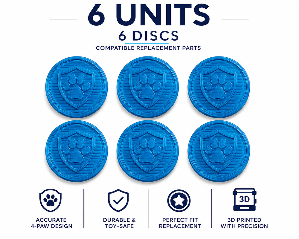 Replacement Projectiles Parts, Discs compatible w/ Rescue Dog toys – 3D printed