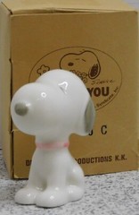 Vintage Peanuts Snoopy Sitting Determined Productions Mini Figurine HTF