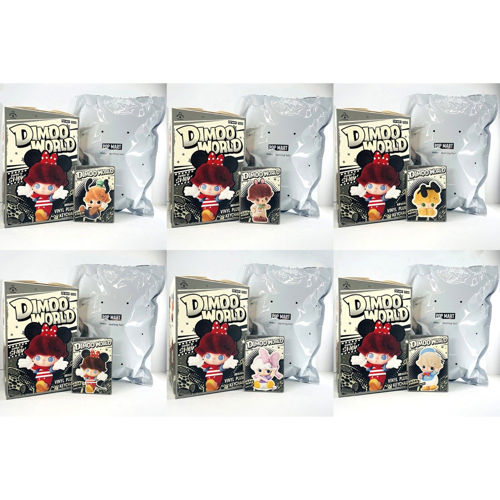 POP MART Dimoo World x Disney Series Blind Box Vinyl Plush Keychain Toys Dolls