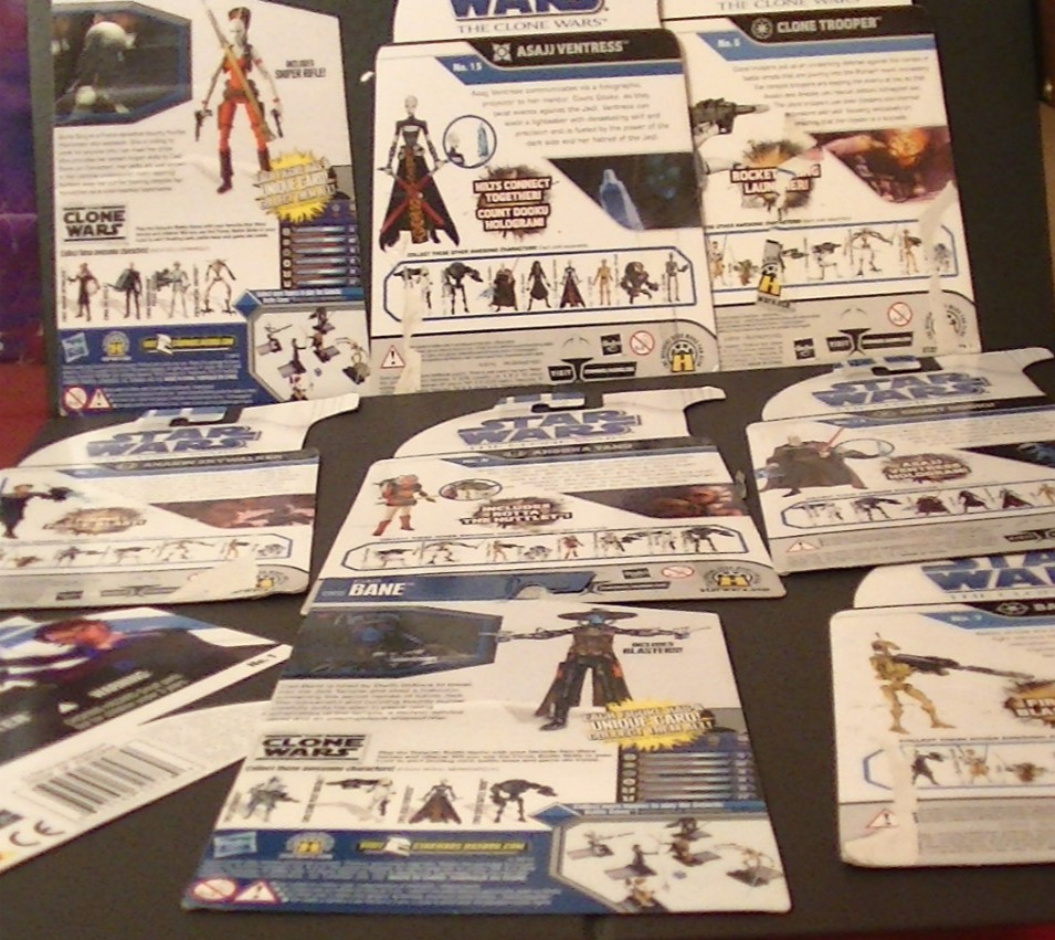 (8) Hasbro Star Wars The Clone Wars Card-backs