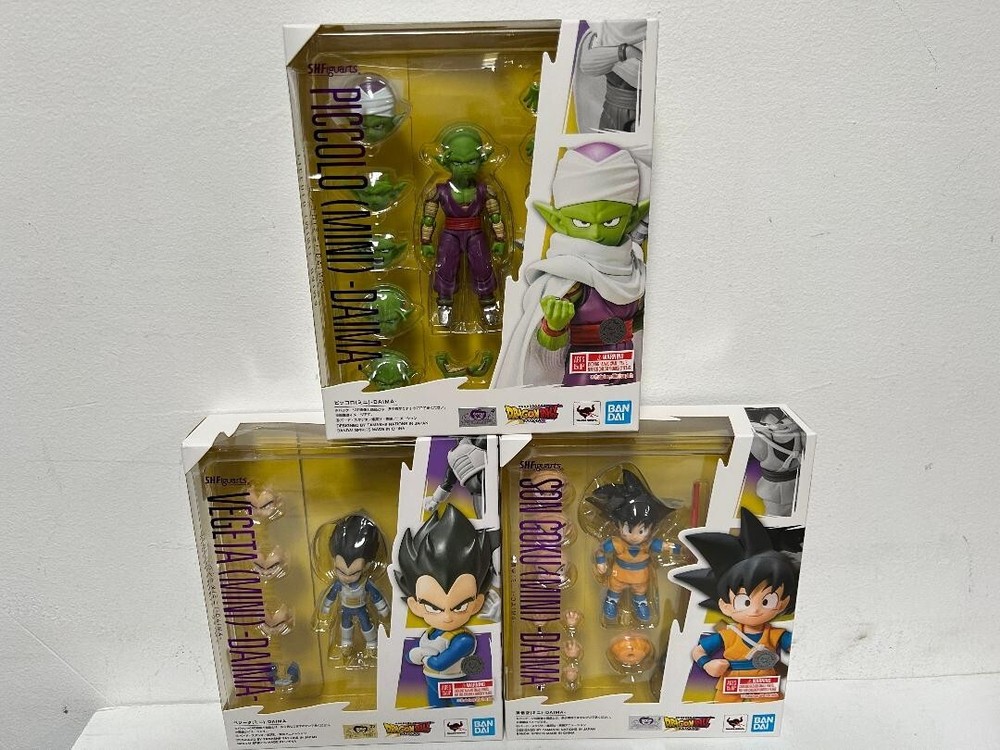 Bandai Dragon Ball DAIMA S.H.Figuarts Son Goku & Vegeta & Piccolo Set Mini USA