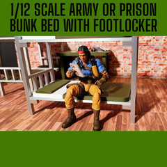 MILITARY or PRISON BUNK Bed With Free Footlocker. G.I. Joe Classified, Marvel