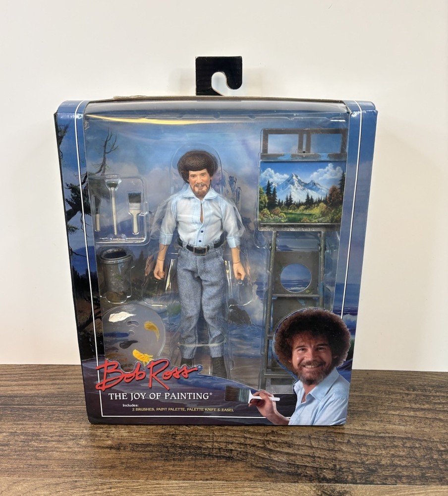 NECA Bob Ross 8″ Figure The Joy Of Painting Sealed