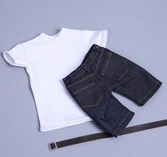 1/6 men summer casual shirt short Jeans hot toys phicen muscular Ganghood ❶USA❶