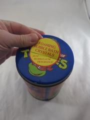 VTG TMNT Metal Tin 1990 Teenage Mutant Ninja Turtles Bubble Bath Crystals 10 oz