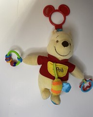 WINNIE THE POOH Disney Baby Toy Crib Stroller Teether Rattle Plush