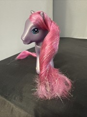 My Little Pony G3 PETAL BLOSSOM 2002 Hasbro Long Styled Pink Tinsel Hair MLP