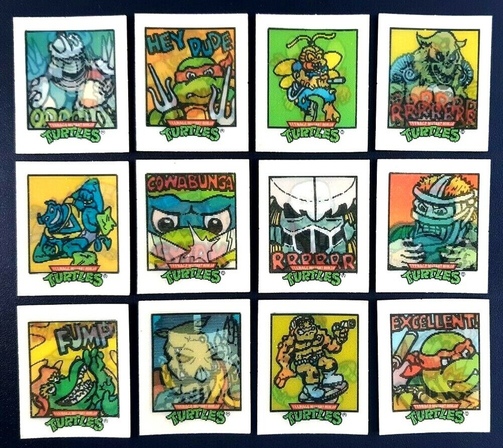 Vtg 1991 TMNT Movie Lenticular Flicker Card Set 100% Complete & Clean Lot!