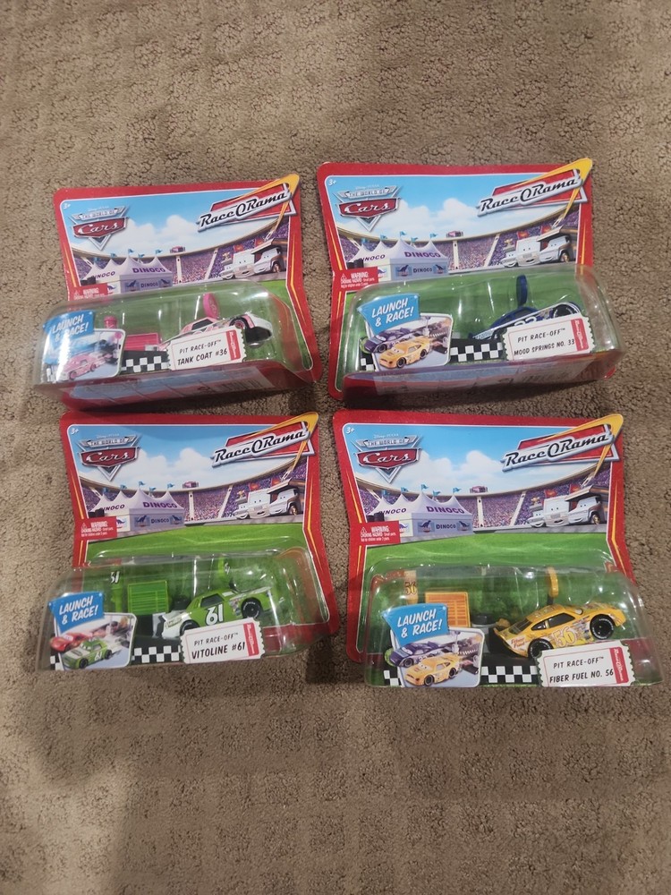 Disney Pixar Cars Race-O-Rama Launch And Race Lot Of 4