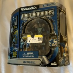 Mega Bloks Mag Warriors + Magnetix Botiksla Set w/ Figures Weapons Shields Cards