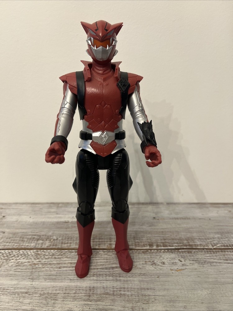 Red Silver Armored Action Figure Power Rangers Style Toy 12” Superhero