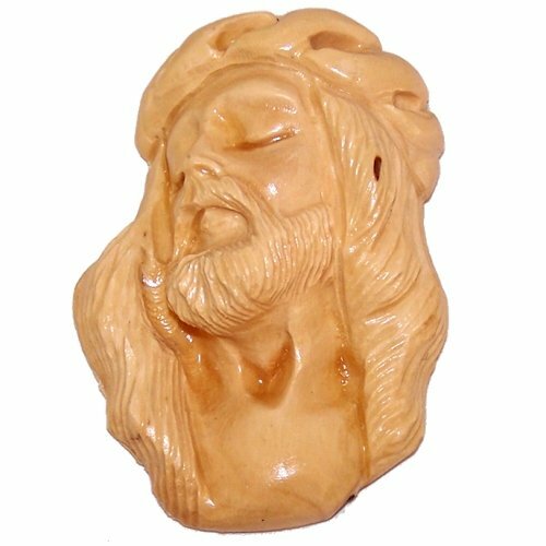 Jesus Christ with Crown of Thorns – Agony Magnet -Olive wood (2.75 inches – 7cm)