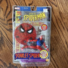 2001 Scarlet Spider Web Of SpiderMan&ComicBook Toy Biz Marvel BentCorner See Pic