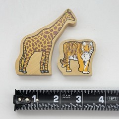 Thomas & Friends Wooden Railway Zoo Animals Lot of 2 Giraffe & Tiger 1999 GUC
