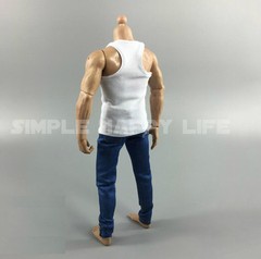1/6 Man clothes custom wolverine White Base Tank Top with Jeans for hot toys USA